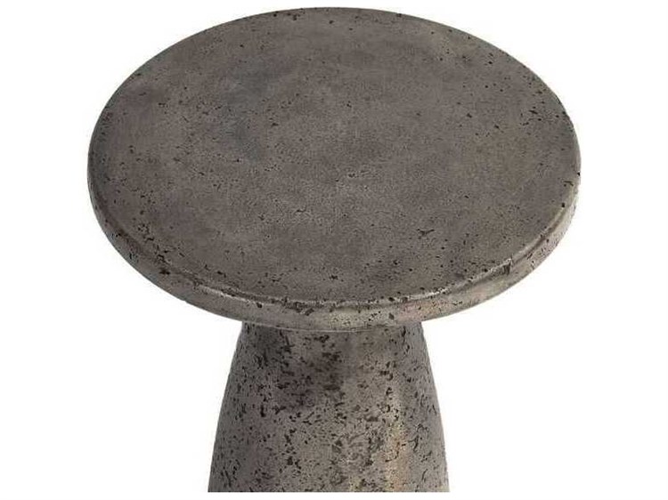 Classic Home Outdoor Collins Round End Table Dark Grey Concrete 4