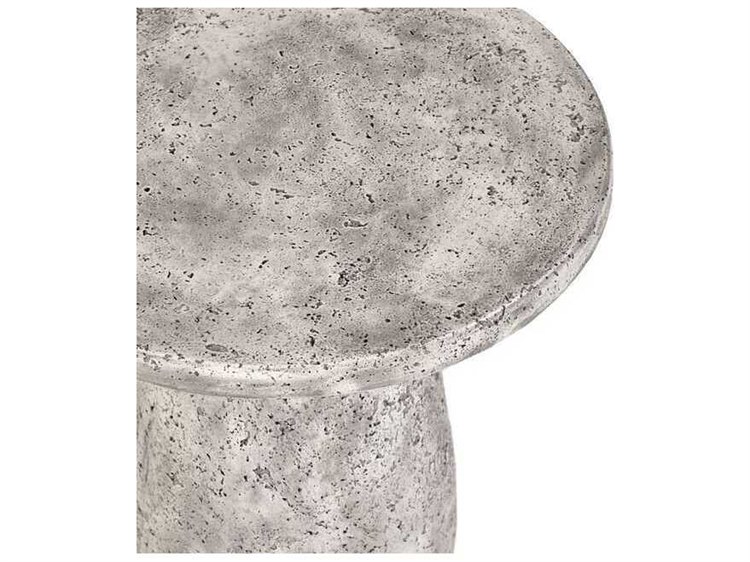 Classic Home Outdoor Collins Round End Table Light Grey 3