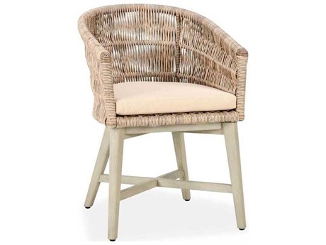 Classic Home Outdoor Collins Natural sand Wood Cushion Dining Chair