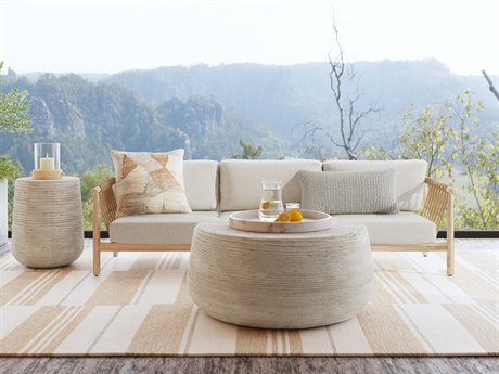Classic Home Outdoor Leo Wood Conversation Patio Lounge Set