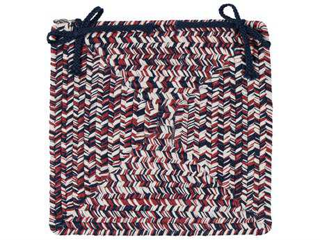 Colonial Mills Corsica Patriotic Four-Piece 15"X15" Round Chair Pad Set