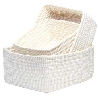 Colonial Mills Ticking Stripe Canvas Nesting Basket Set