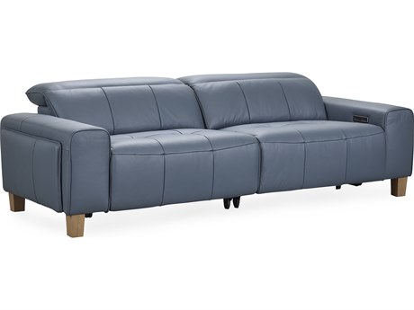 Classic Home Alea Smoke Blue Leather Sofa