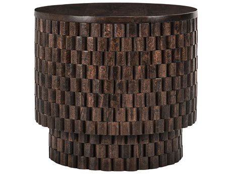 Classic Home Norwood Round Wood Brown End Table