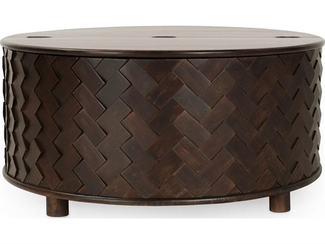 Classic Home Shira Round Wood Kona Brown Coffee Table