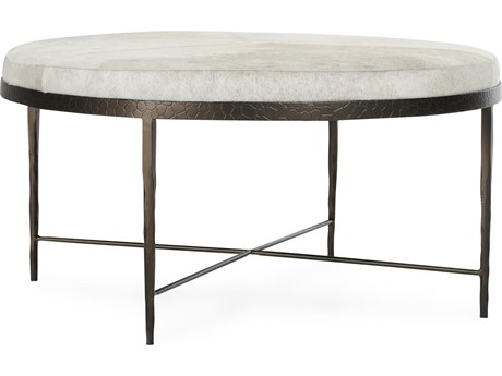 Classic Home Bose Round Fabric Ivory Coffee Table