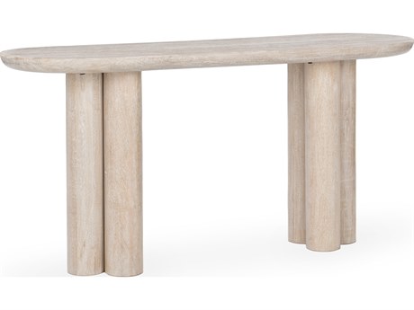 Classic Home Beau Oval  White Wood Coffee Table