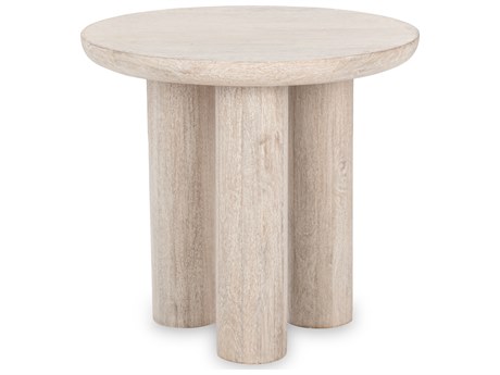 Classic Home Beau Round Wood White End Table