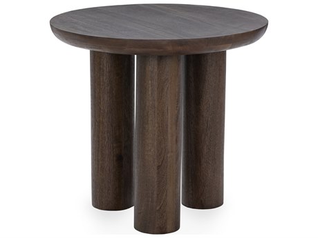 Classic Home Beau Round Wood Brown End Table