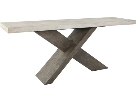 Classic Home Durant Rectangular Concrete Antique White Console Table