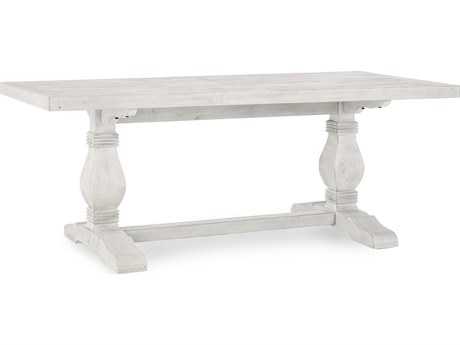 Classic Home Caleb Rectangular Wood Distressed Ivory Dining Table
