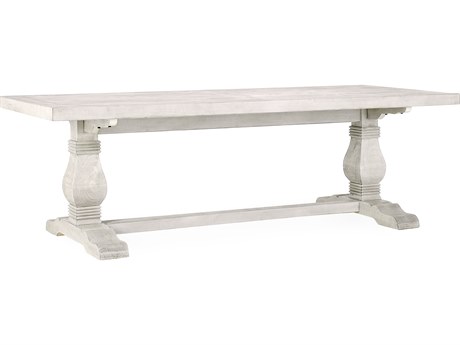 Classic Home Caleb Rectangular Wood Distressed Ivory Dining Table
