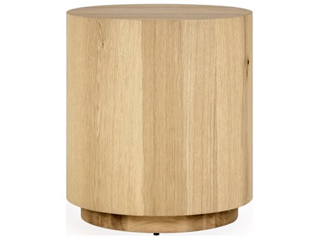 Classic Home Layne Round Wood Natural End Table