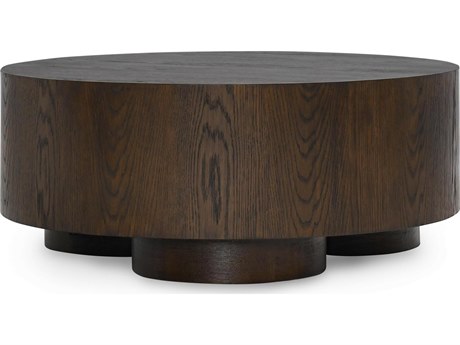 Classic Home Runa Round Wood Brown Coffee Table