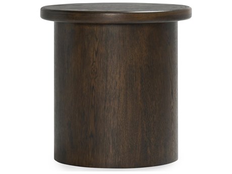 Classic Home Runa Round Wood Brown End Table