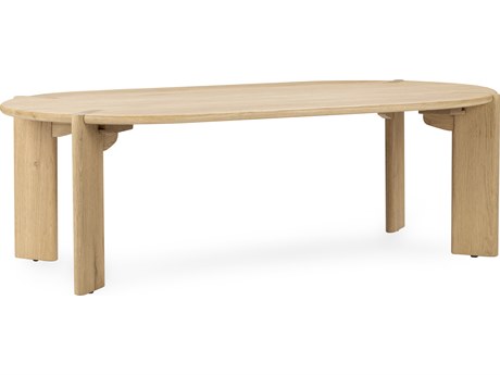 Classic Home Kering Oval Wood Natural Coffee Table