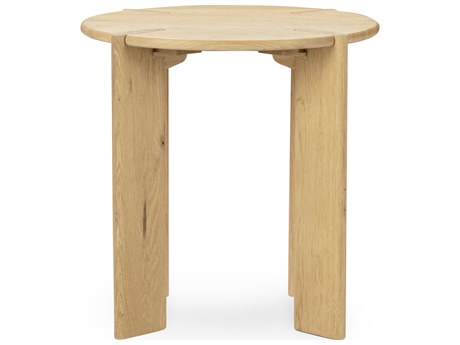 Classic Home Kering Round Wood Natural End Table