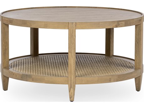 Classic Home Devin Round Wood Khaki Mist Coffee Table