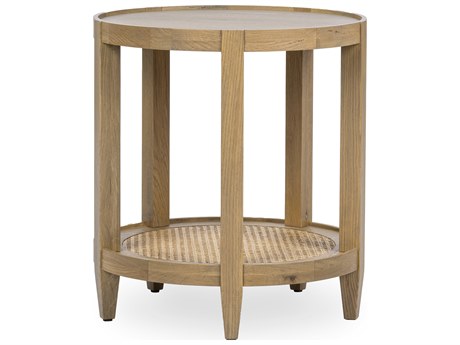 Classic Home Devin Round Wood Khaki Mist End Table