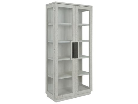 Classic Home Larson Pine Wood White Wash Display Cabinet