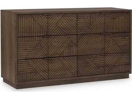 Classic Home Santa Clara 6-Drawers Brown Oak Wood Double Dresser