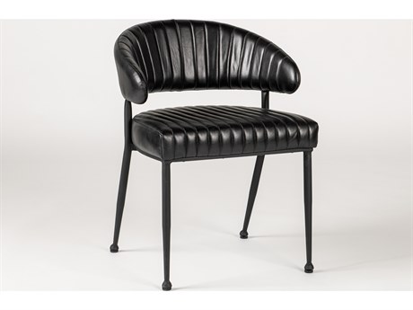 Classic Home Umbria Black Leather Arm Dining Chair