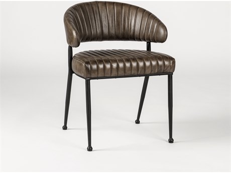 Classic Home Umbria Black Leather Arm Dining Chair