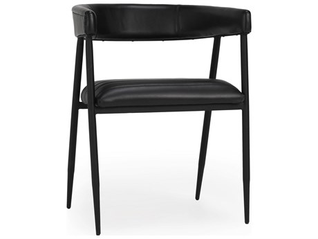 Classic Home Preston Black Leather Arm Dining Chair