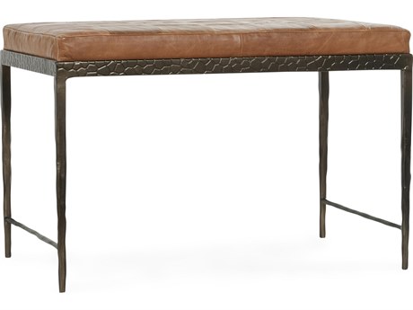 Classic Home Malo Chestnut Brown Leather Accent Bench