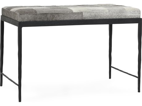 Classic Home Achen Gray Bronze Fur Accent Bench