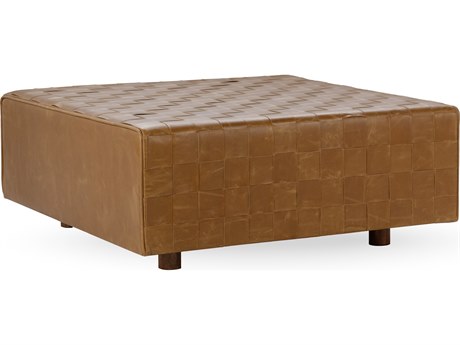 Classic Home Aristo Chestnut Brown Leather Ottoman
