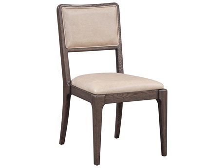 Classic Home Gia Ash Wood Beige Leather Armless Dining Chair