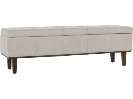 Classic Home Louise Light Beige Black Upholstered Accent Bench