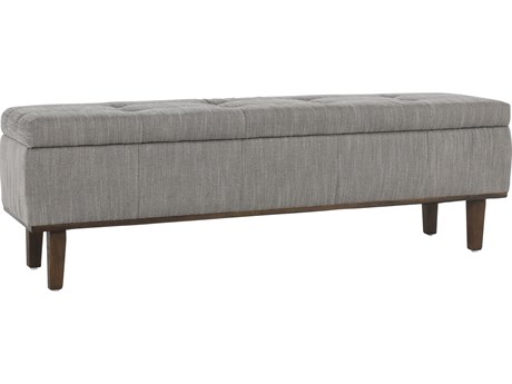 Classic Home Louise Gray Black Upholstered Accent Bench