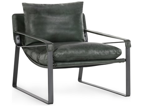 Classic Home Morgan Green Leather Accent Chair