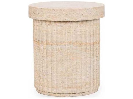Classic Home Selah Beige Accent Stool