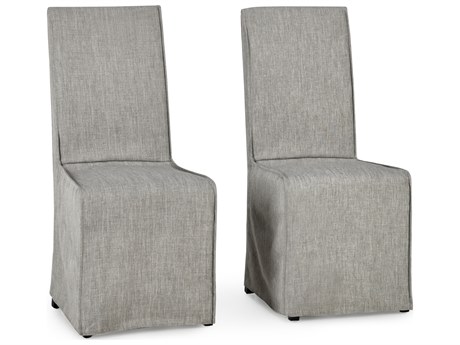 Classic Home Jordan Birch Wood Gray Upholstered Armless Dining Chair Set of 2