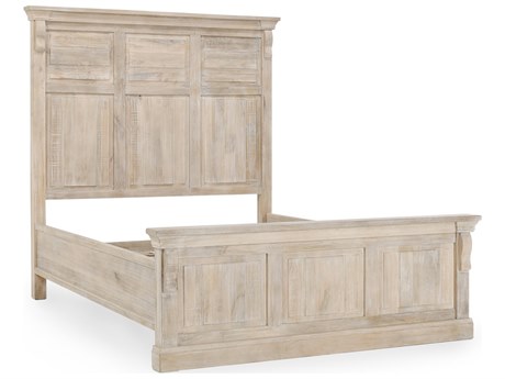 Classic Home Adelaide White Wash Hardwood Wood Queen Panel Bed