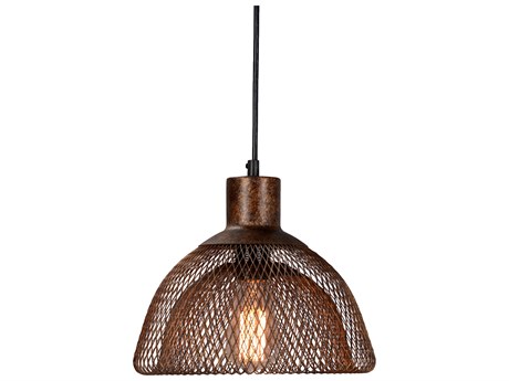 Classic Home Polaris 1-Light Rustic Bronze Bowl Mini Pendant