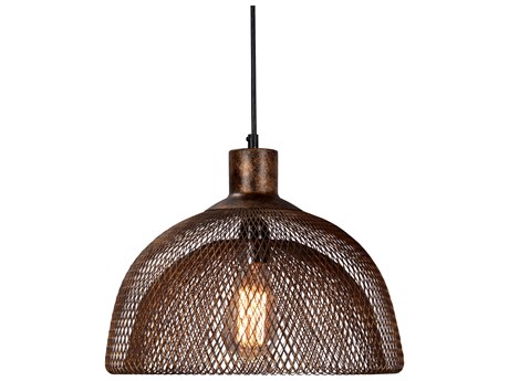 Classic Home Polaris 1-Light Rustic Bronze Bowl Pendant