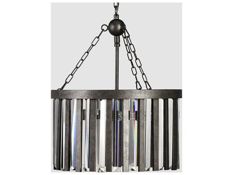 Classic Home Olympia 4-Light Gray Black Cylinder Chandelier