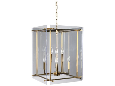 Classic Home Lena 8-Light Gold Clear Lantern Chandelier