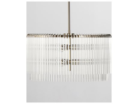 Classic Home Kaela 6-Light Gold Clear Cylinder Chandelier