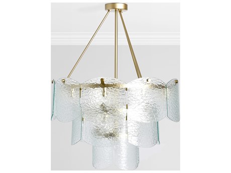 Classic Home Theresa 16-Light Gold Glass Chandelier
