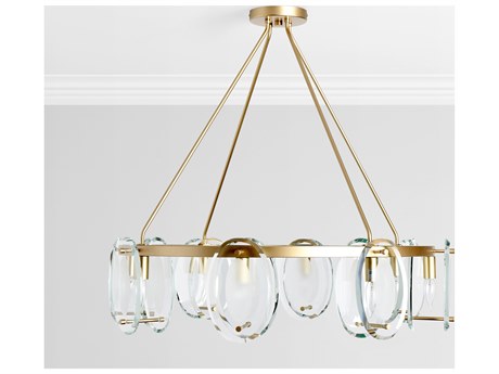 Classic Home Gina 8-Light Gold Glass Cylinder Chandelier