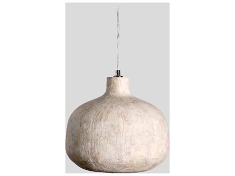 Classic Home Jodi 1-Light Antique White Gray Dome Mini Pendant