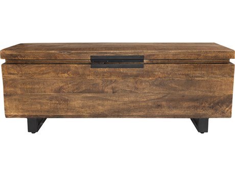 Classic Home Greyson Honey Brown Mango Wood Storage Trunk