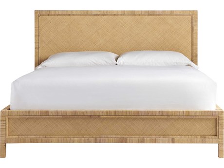 Coastal Living Home Escape Split Rattan And Raffia Brown Wood Queen Platform Bed