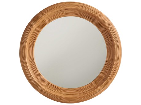 Coastal Living Home Weekender Lakeway Round Natural Rattan Wall Mirror