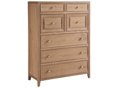 Coastal Living Home Weekender 5-Drawers Sand Dune Brown Oak Wood Accent Chest